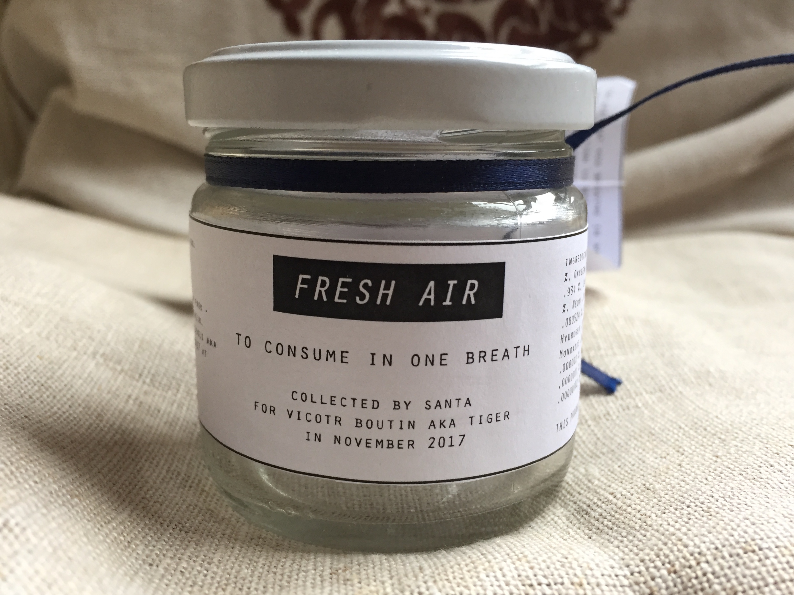 A small jar filled with fresh air